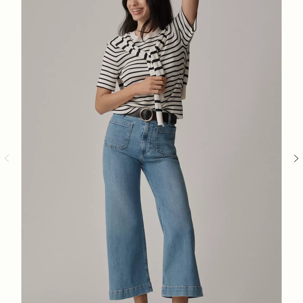 The Colette Crop Wide-Leg Jeans by Maeve